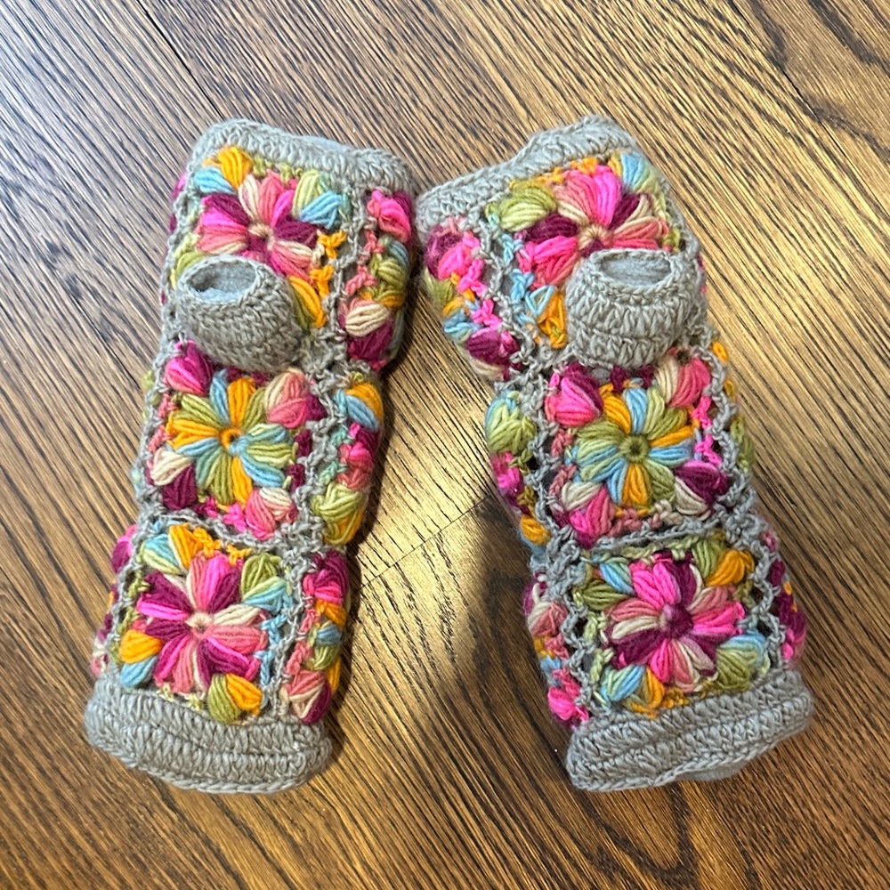Colorful Crochet Fingerless Gloves